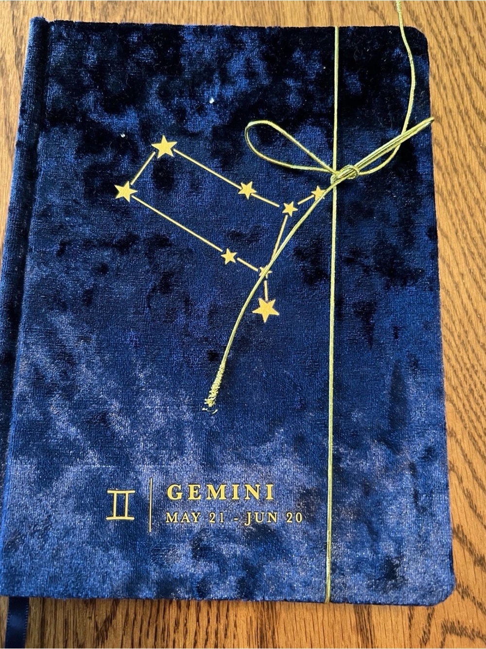 Gemini Velvet Constellation Journal - Navy & Gold